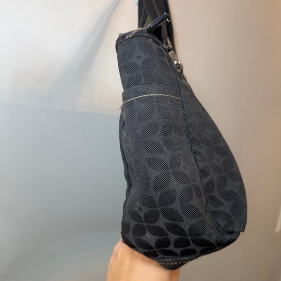 Fossil Women's Signature Print Canvas Key-Per Tote Shoulder Bag Purse Black - Picture 4 of 11